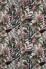 Canvas digitale bedrukking floraal bloemen - witte ondergrond