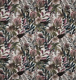 Canvas digitale bedrukking floraal bloemen - witte ondergrond