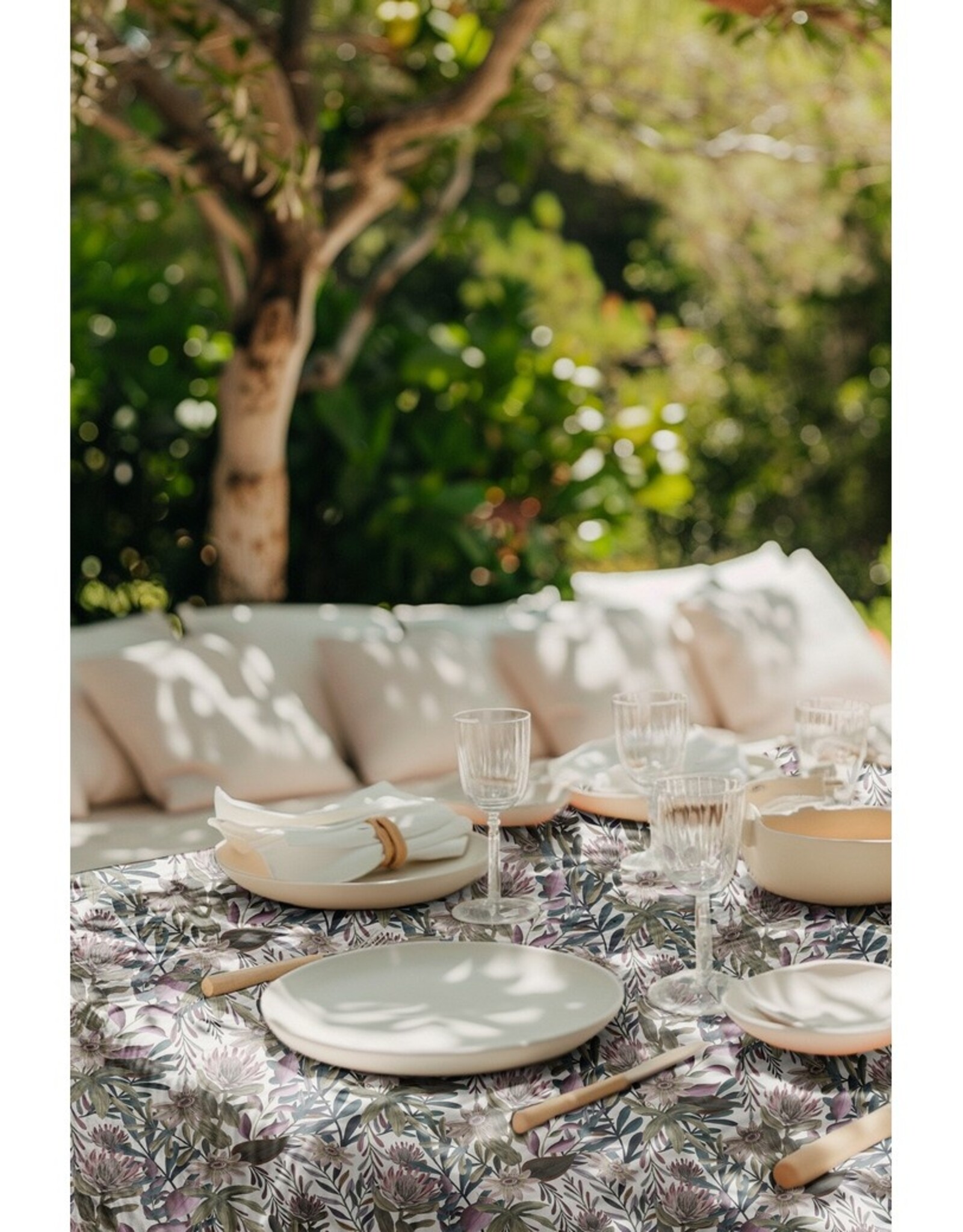 Canvas digitale bedrukking floraal bloemen - witte ondergrond