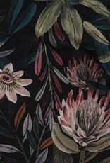 Canvas digitale bedrukking floraal bloemen - zwarte ondergrond