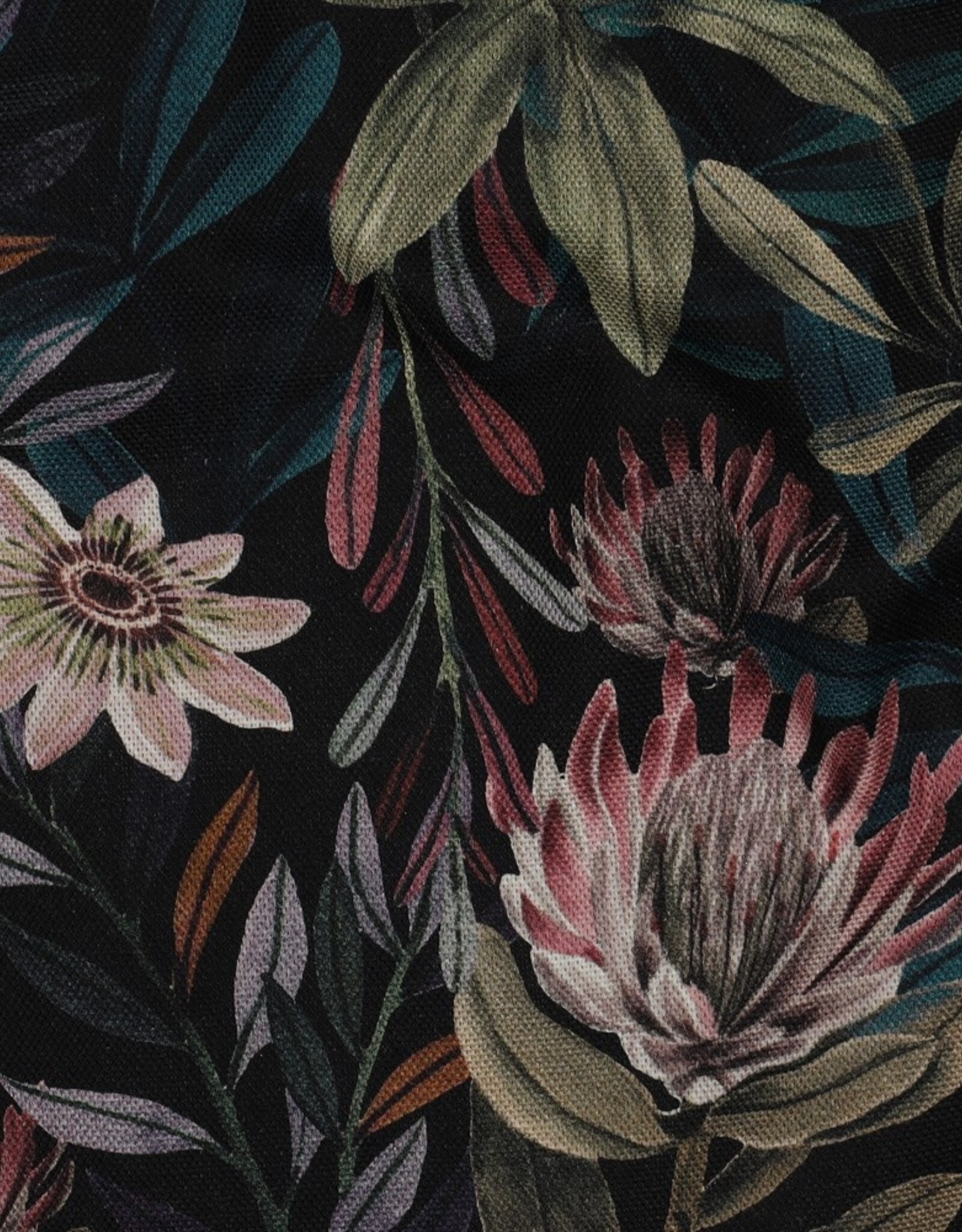 Canvas digitale bedrukking floraal bloemen - zwarte ondergrond