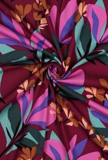 Viscose met stretch spring garden mauve