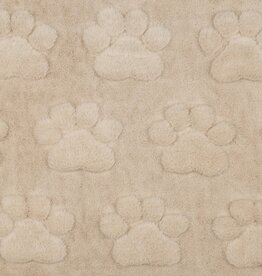 Fleece pels  hondenpootjes beige