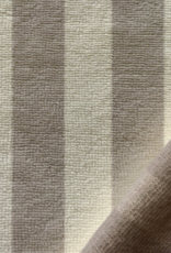 Bamboe  badstof fleece gestreept ecru-galet