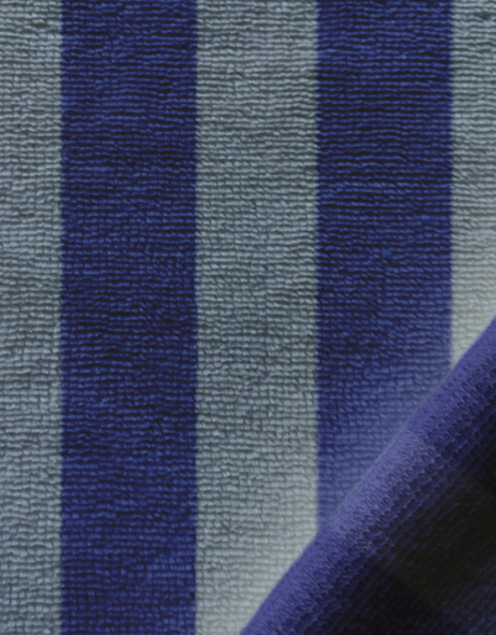 Bamboe  badstof fleece gestreept baltic-indigo