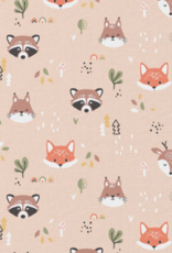 Katoen popline Doupadi bosdiertjes beige