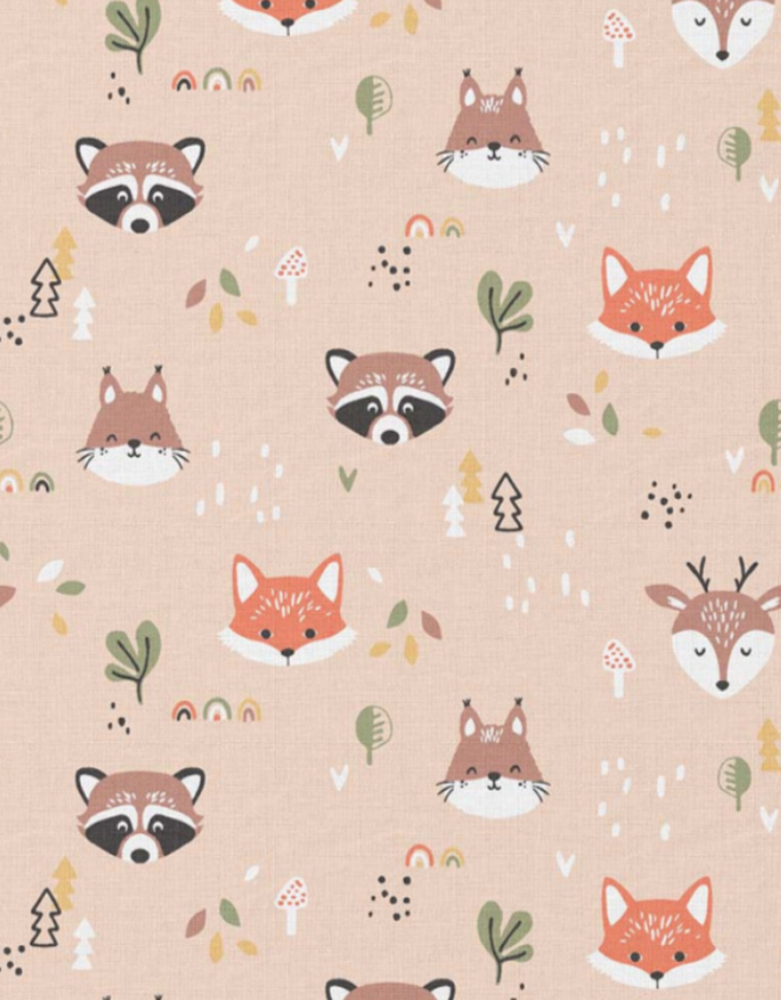 Katoen popline Doupadi bosdiertjes beige