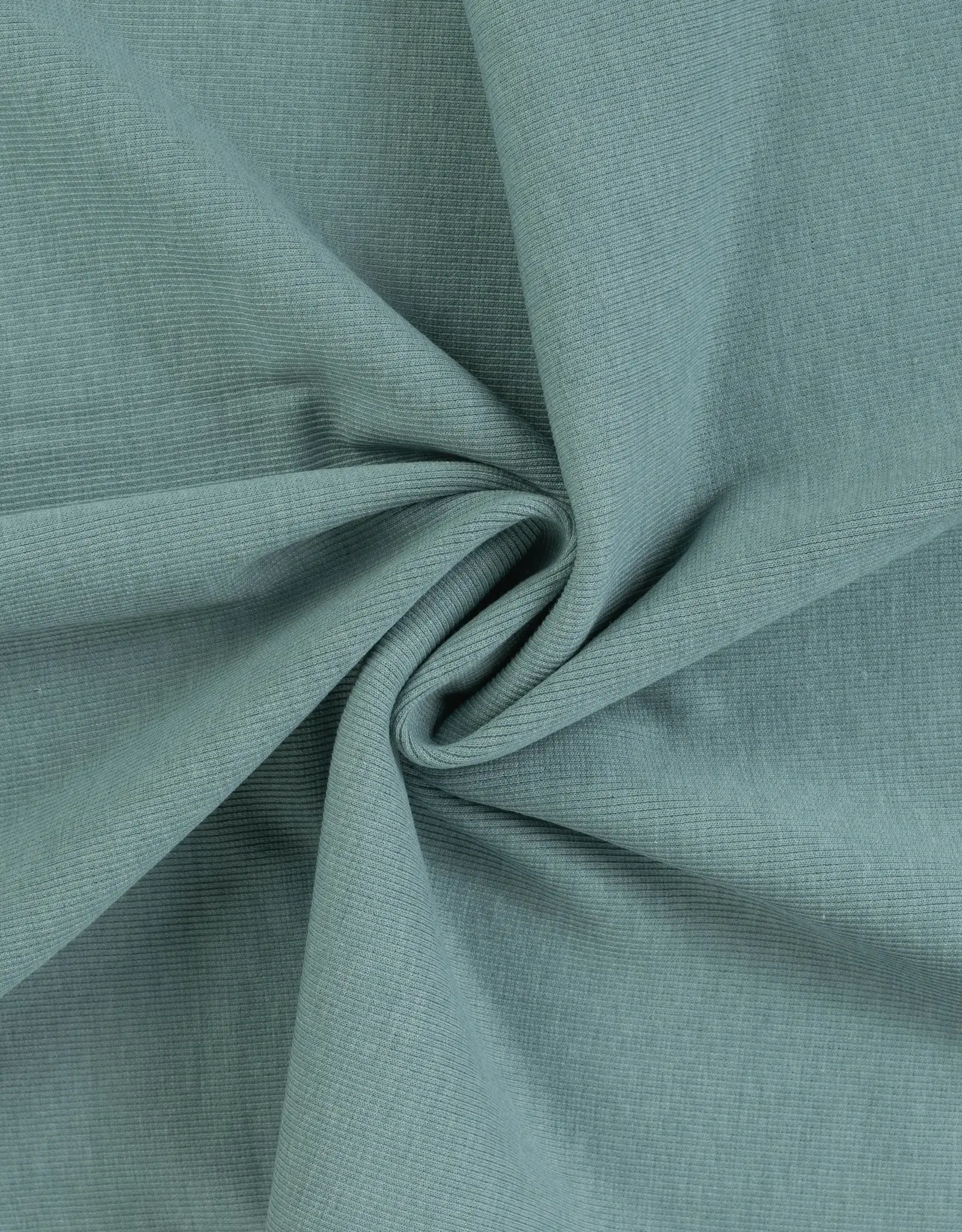 Geribbelde boordstof groen mélange 90cm rondgebreid