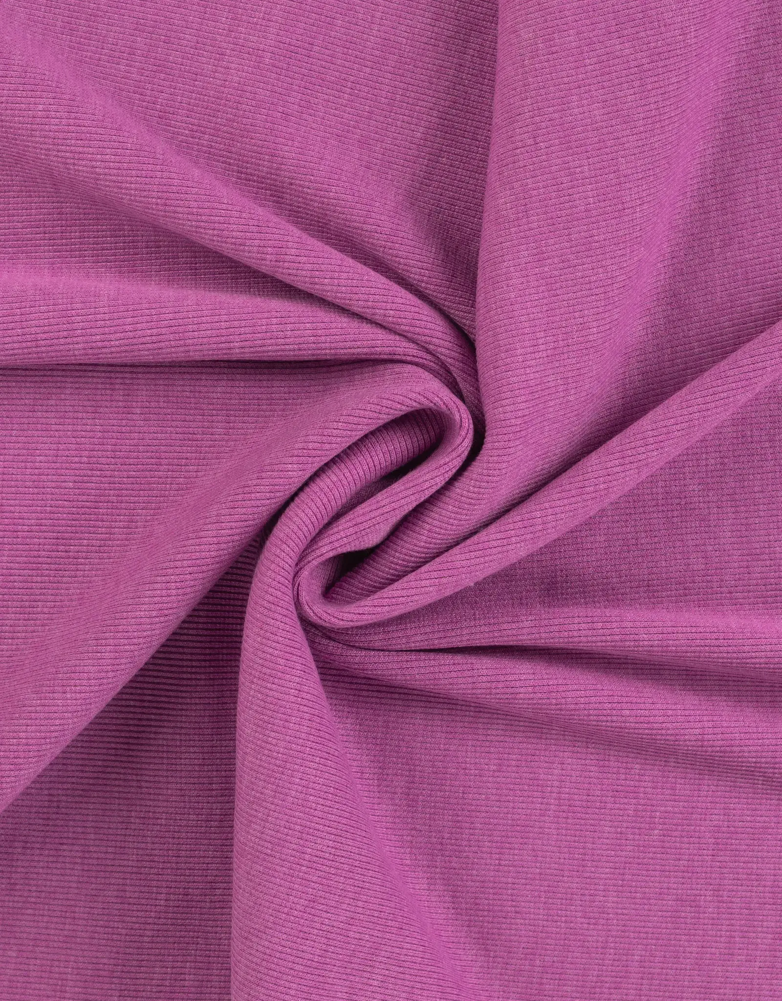 Geribbelde boordstof magenta mélange 90cm rondgebreid