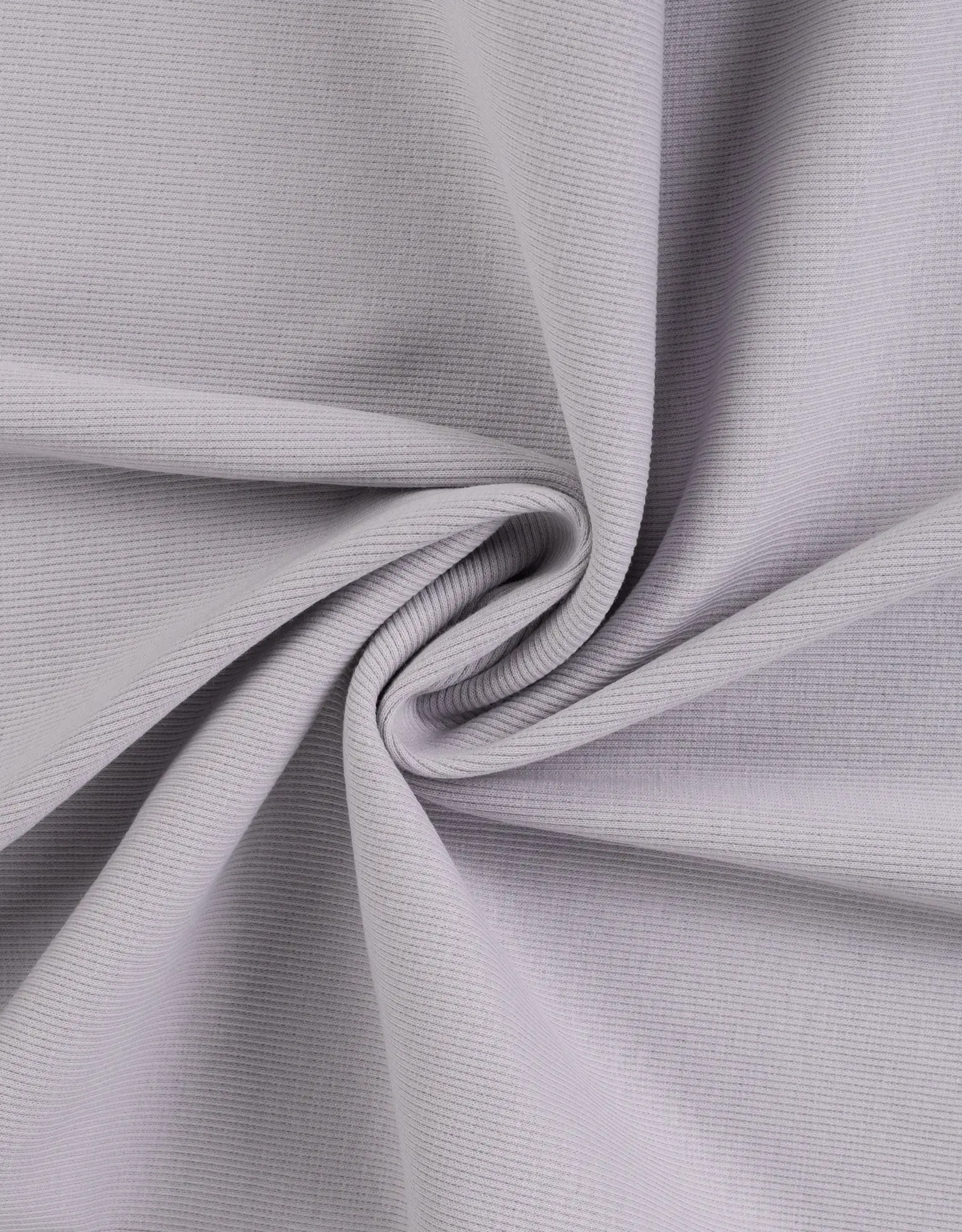 Geribbelde boordstof lichtgrijs 90cm rondgebreid