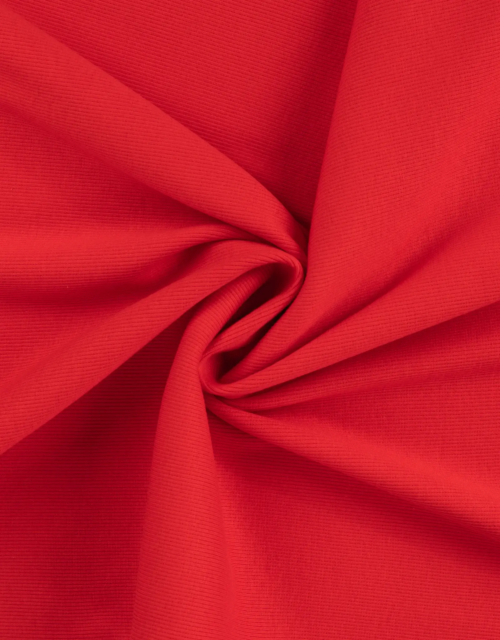 Geribbelde boordstof zacht rood 90cm rondgebreid