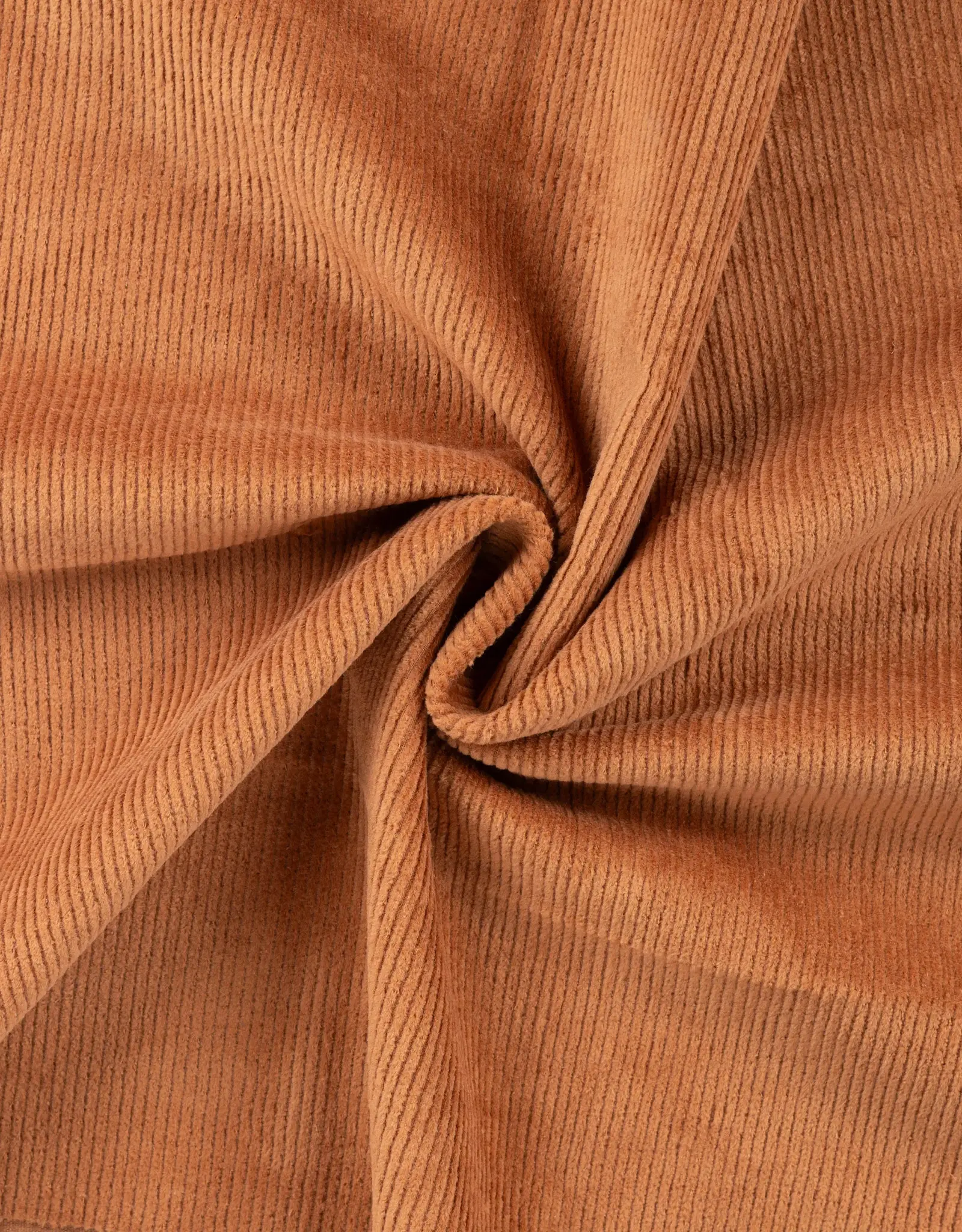 Corduroy met stretch - 8W washed -  cognac