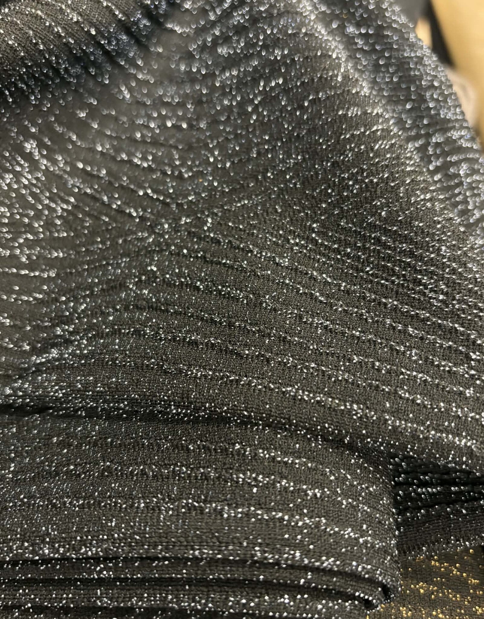 Jersey metallic silverblue glitter print