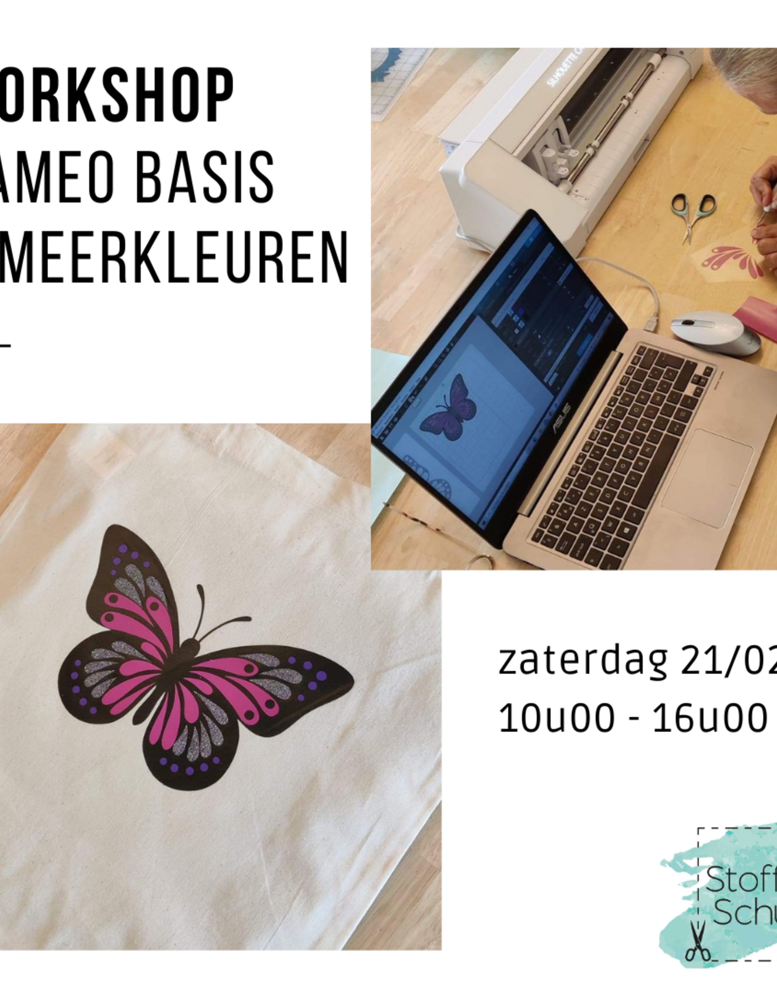 Workshop Cameo basis + meerkleurige bedrukking in flex 21/02