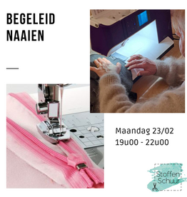 Begeleid naaien maandagavond 23/02