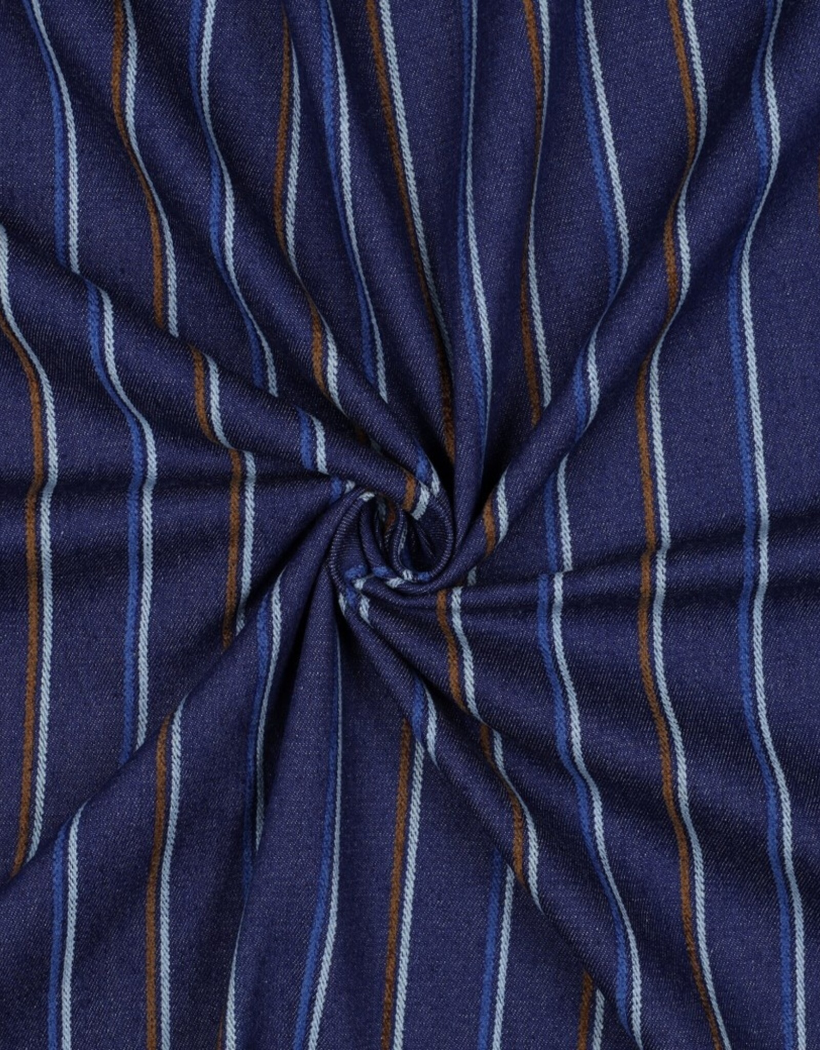 Denim strepen indigo/roest