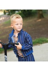 Denim strepen indigo/roest