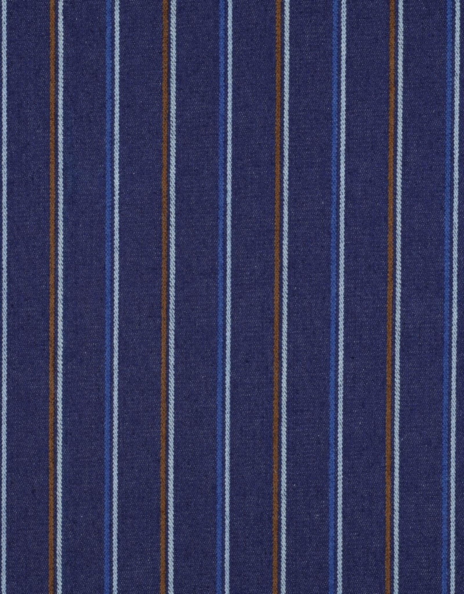Denim strepen indigo/roest