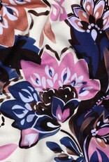 French terry digitaal bedrukt bloemenprint rose/kobalt