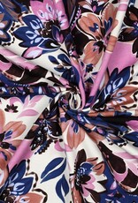 French terry digitaal bedrukt bloemenprint rose/kobalt