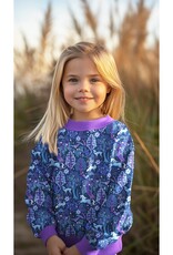 French terry digitaal bedrukt fuchsia bosdieren bordeau