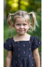 Double gauze naturel geborduurde bloemen embroidery tullips