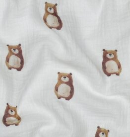 Double gauze wit digitale beren cute bears