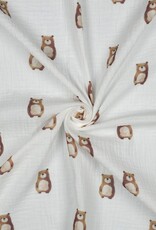 Double gauze wit digitale beren cute bears