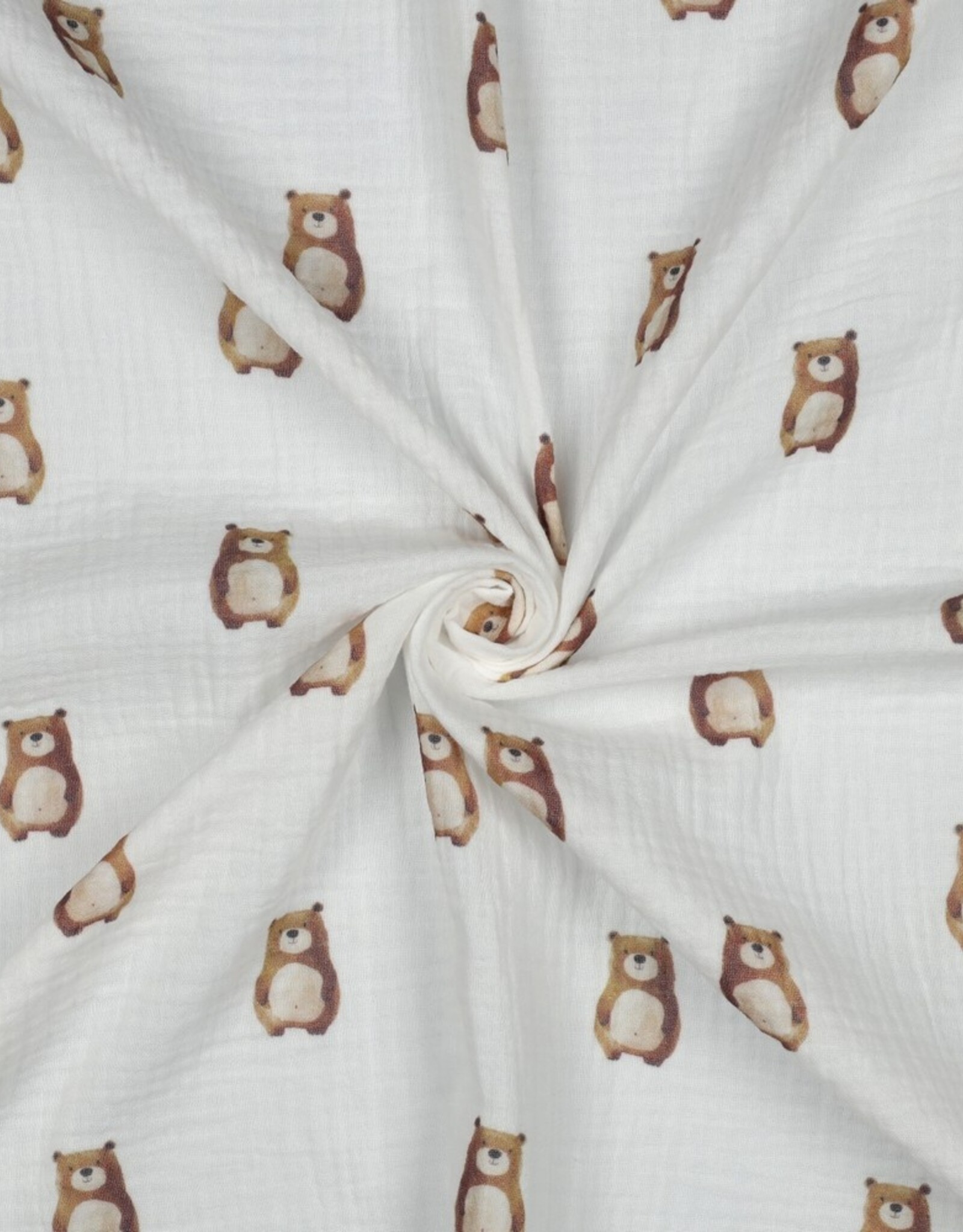 Double gauze wit digitale beren cute bears