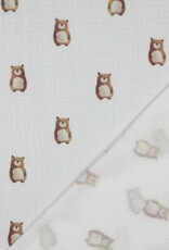 Double gauze wit digitale beren cute bears