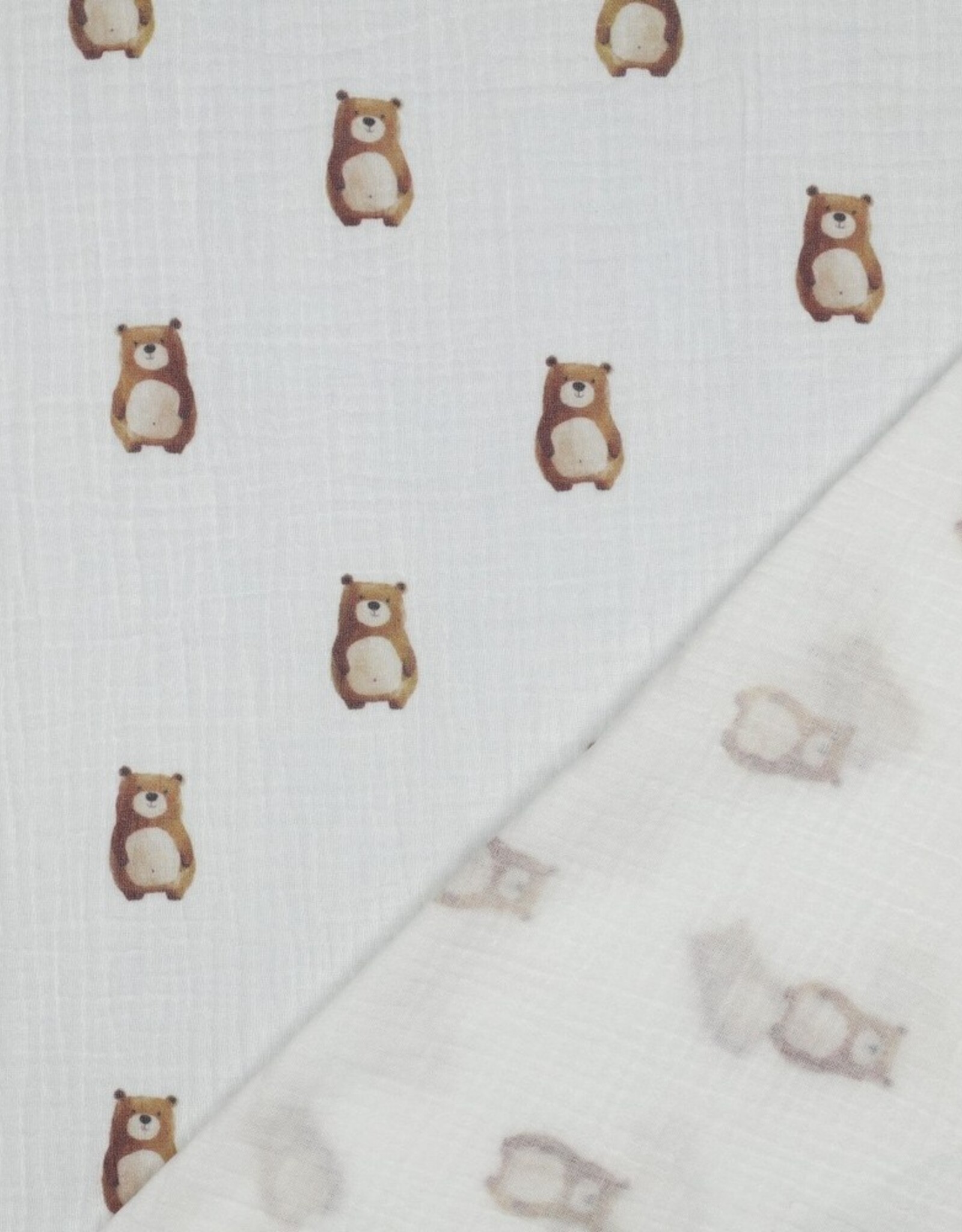 Double gauze wit digitale beren cute bears