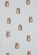 Double gauze wit digitale beren cute bears
