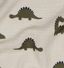 Double gauze zand kaki dinosaurus cute dino