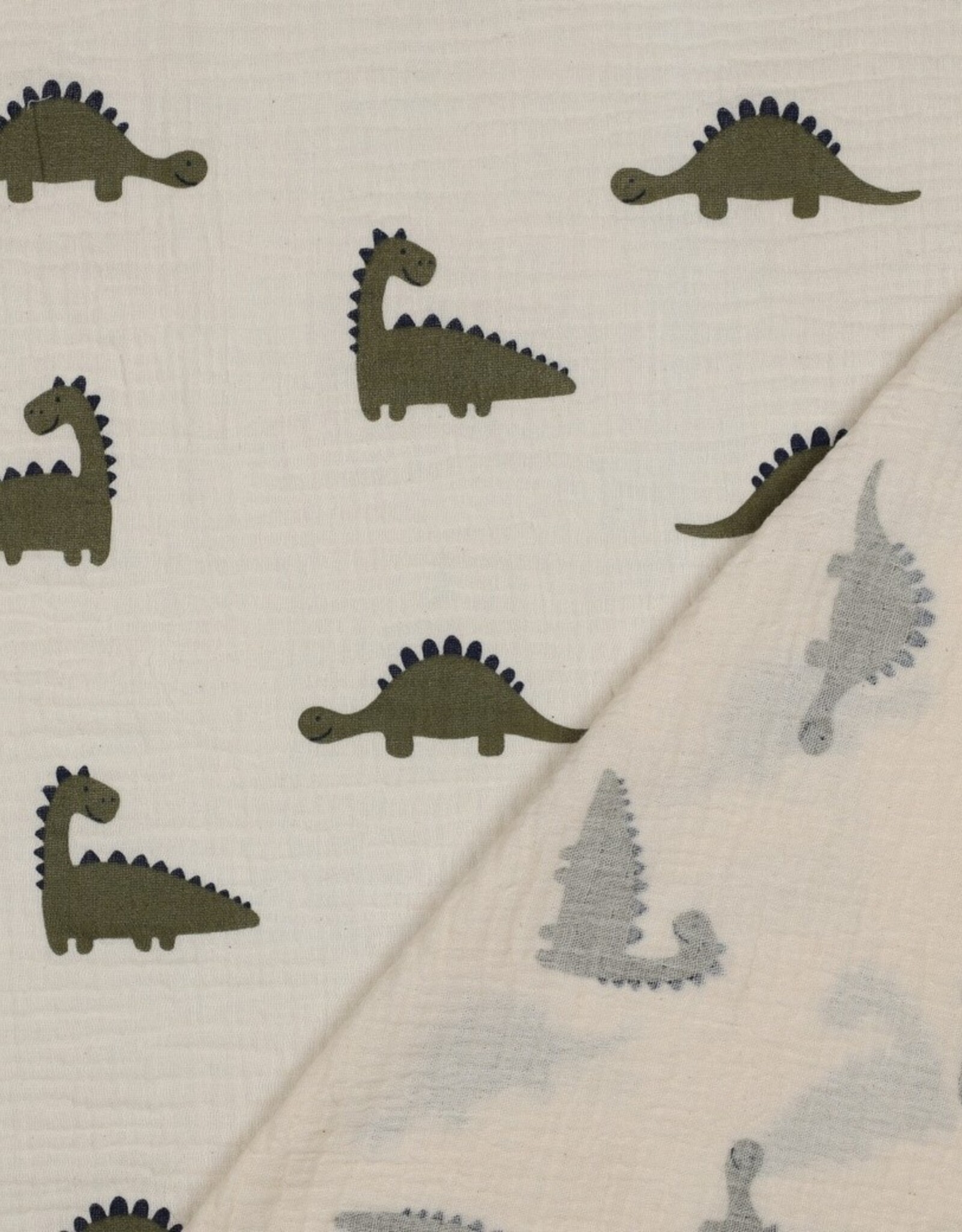 Double gauze zand kaki dinosaurus cute dino