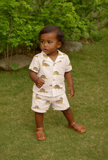 Double gauze zand kaki dinosaurus cute dino