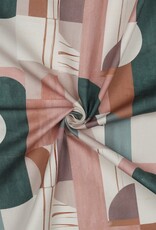 Canvas digital print abstract art pastel pink greens