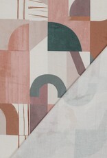 Canvas digital print abstract art pastel pink greens