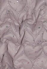 Gewatteerde stepper dubbelzijdig hartjesmotief met foliedruk oudroze