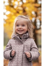 Gewatteerde stepper dubbelzijdig hartjesmotief met foliedruk oudroze