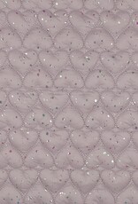 Gewatteerde stepper dubbelzijdig hartjesmotief met foliedruk oudroze