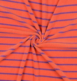 Spons gestreept oranje/paars