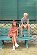 Spons gestreept oranje/paars