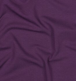 Jersey katoen  uni  intens paars