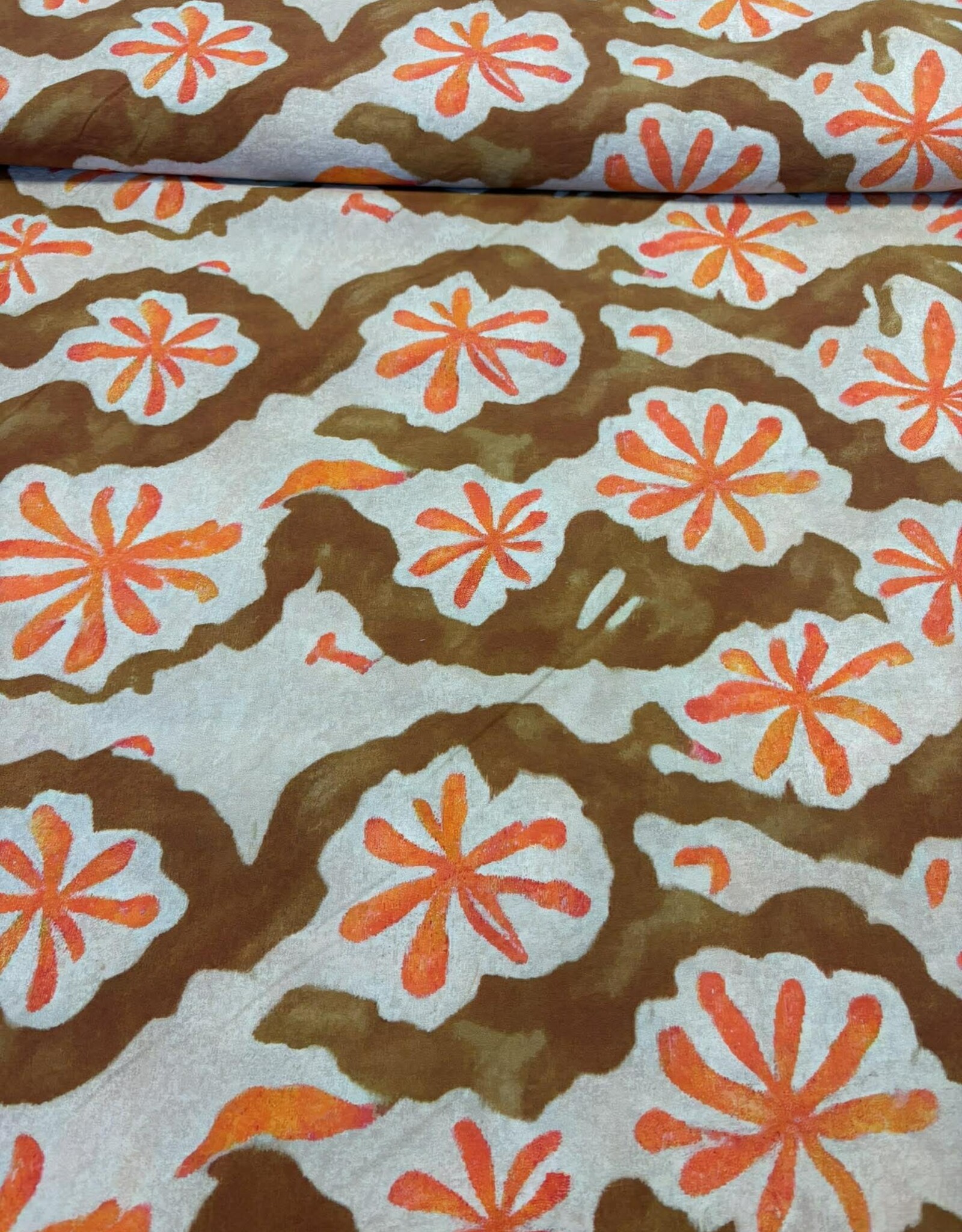 Viscose Super Legacy brown fluo orange - deadstock
