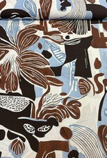 Viscose New Paris brown blue abstract - deadstock