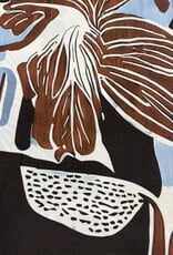 Viscose New Paris brown blue abstract - deadstock