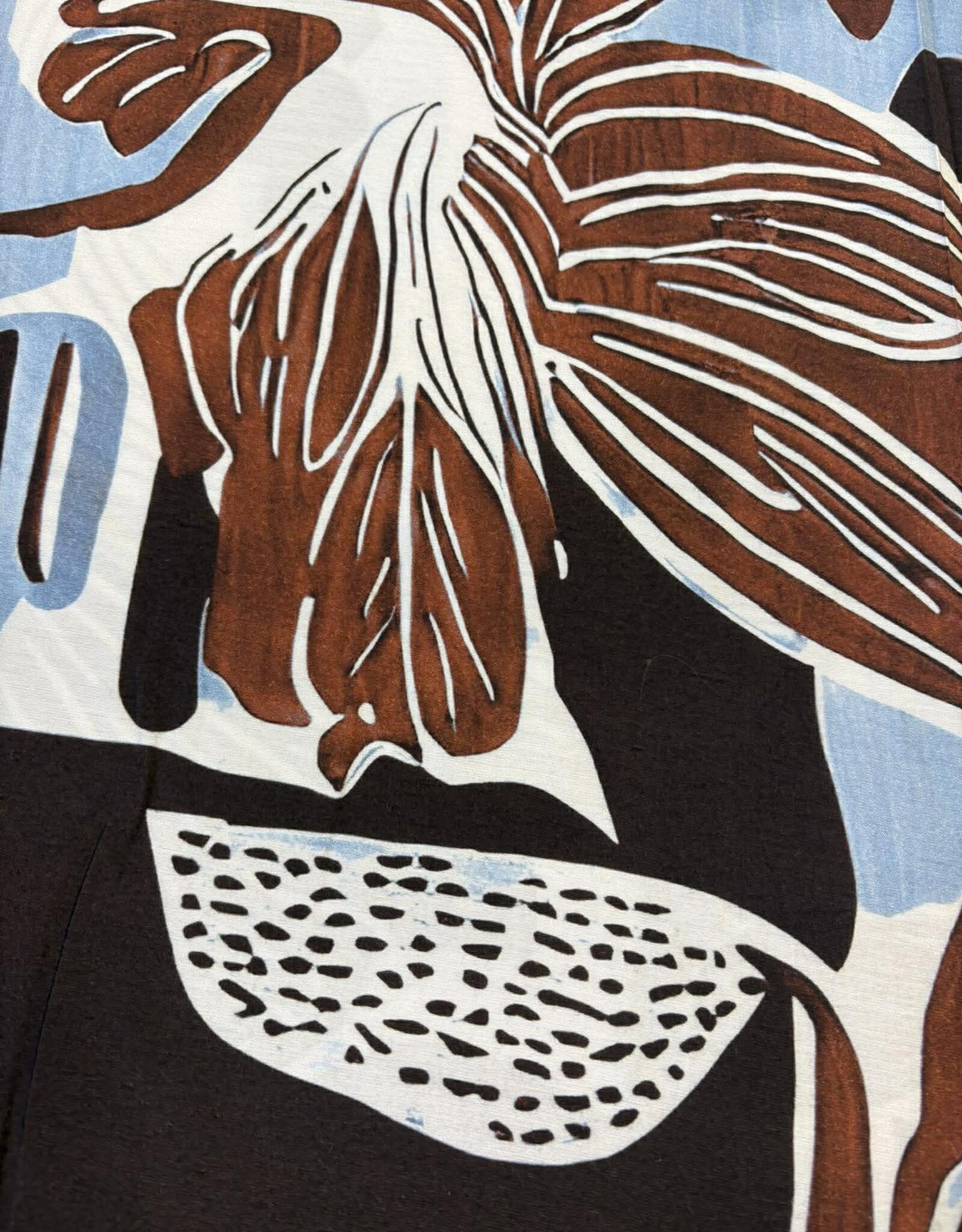 Viscose New Paris brown blue abstract - deadstock