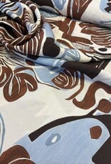 Viscose New Paris brown blue abstract - deadstock