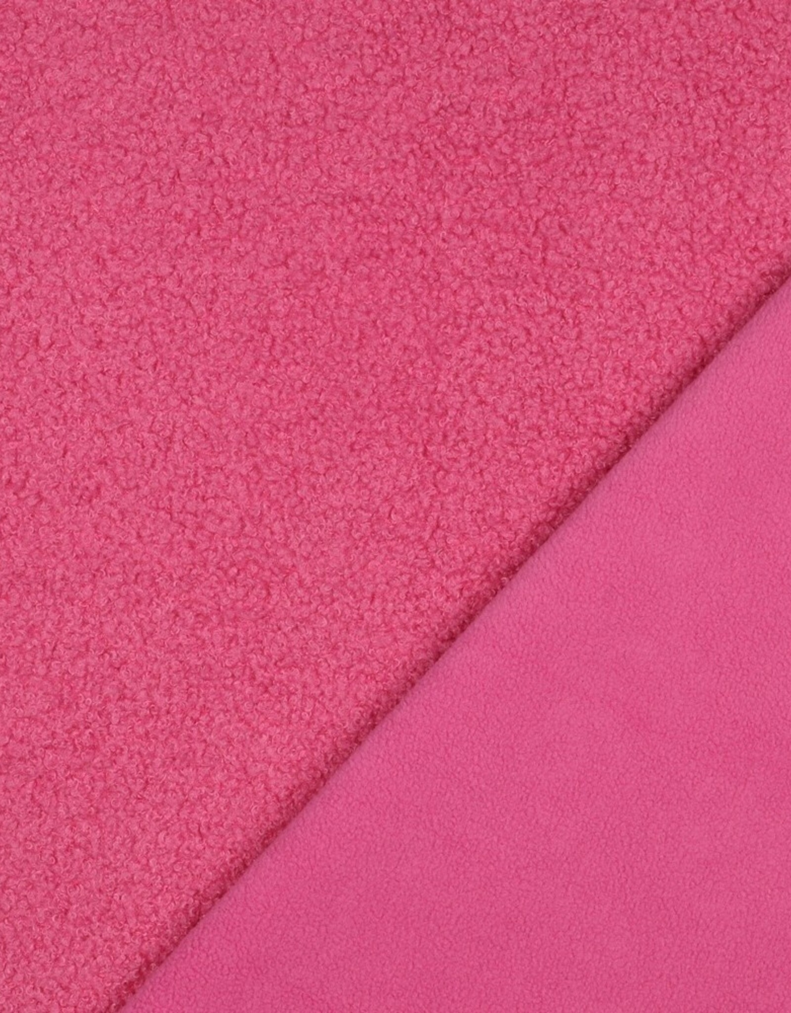 Teddy fleece boucle dubbelzijdig pink