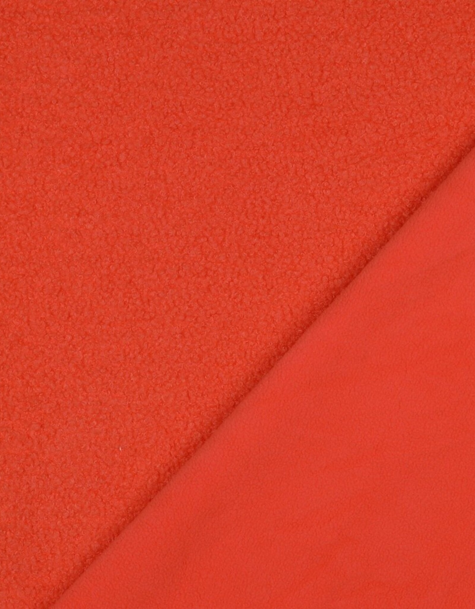 Teddy fleece boucle dubbelzijdig tangerine